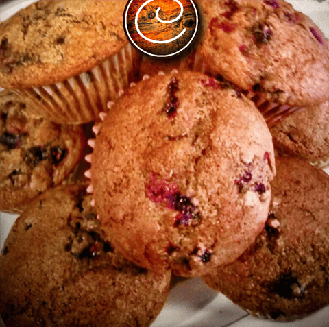 Muffins aux Bleuets (sans lactose) & Canneberges