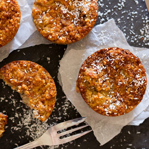 Muffins Avoine, Ananas et Noix de Coco