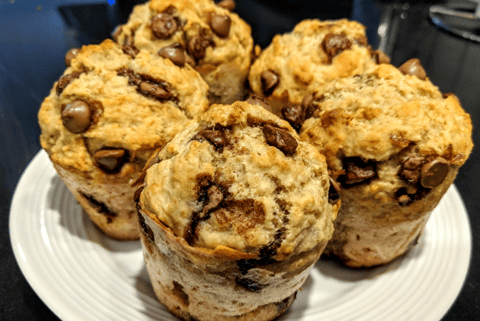 Muffins Banane et Chocolat Santé