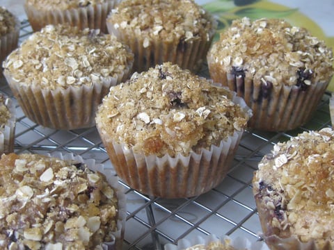 Muffins Blé, Avoine et Bleuets