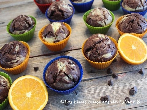 Muffins Marbrés à L'orange et au Chocolat