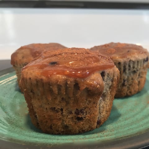 Muffins Pommes, Bleuets et Caramel