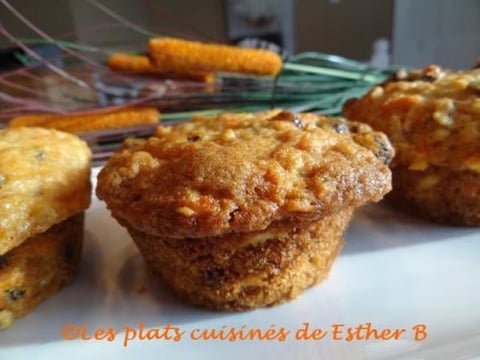Muffins Pommes, Raisins et Carottes