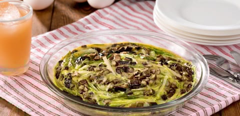 Omelette au Poireau et aux Champignons au Micro-ondes