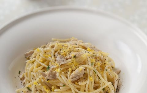 Pâtes au Thon, Crème à L'ail et au Citron