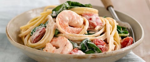 Pâtes aux Crevettes en Amour