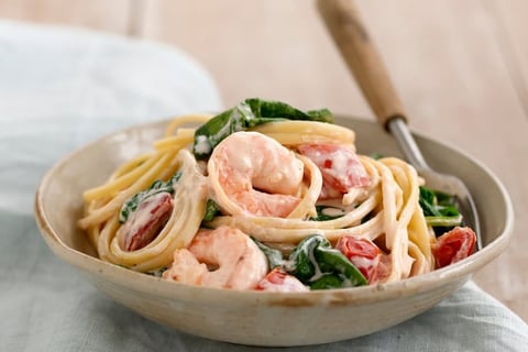 Pâtes aux Crevettes et aux Tomates