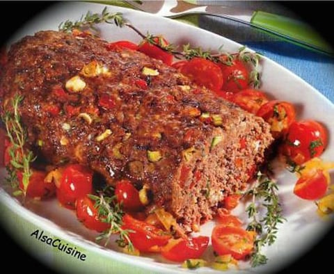 Pain de Viande Grec aux Poivrons