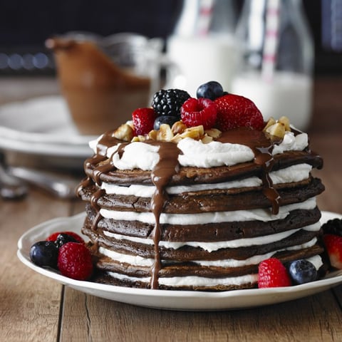 PANCAKE AU CHOCOLAT ET NOISETTES ET AU FROMAGE LE P'TIT BLANCHON