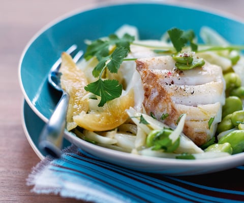 Papillotes de Poisson aux Herbes et au Citron Vert, Cocotte de Fèves et Petits Pois