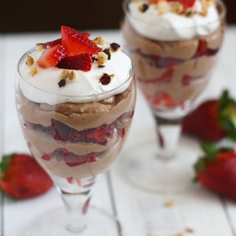 Parfait au Cheesecake, Fraises et Nutella