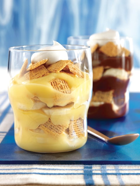 Parfaits au Pudding et aux Bananes