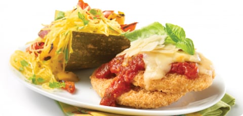 PARMIGIANA DE BURGERS DE POITRINE DE POULET PANÉS CROUSTILLANTS SANS GLUTEN