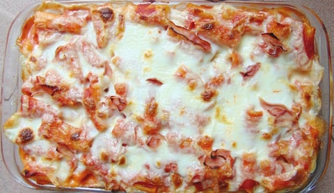 Pâtes au Four, jambon, Béchamel, Parmesan / Pasta al forno