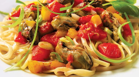 Pâtes aux Huîtres et aux Tomates