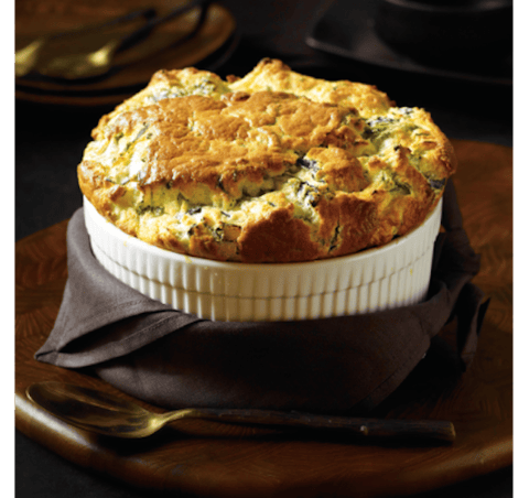 SOUFFLÉ INFAILLIBLE AU CHEDDAR ET AUX ÉPINARDS