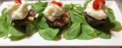 Petits Pains de Viande au Fromage Garnis de Pommes de Terre