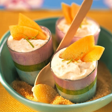 Petits Pots de Crème au Melon, Gingembre et Rhum