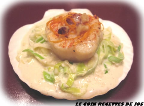 Pétoncles sur Lit de Poireaux