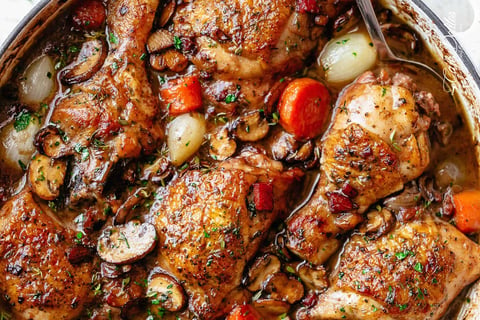 Pilons de Poulet Croustillants, Cuisses de Poulet et du Bacon
