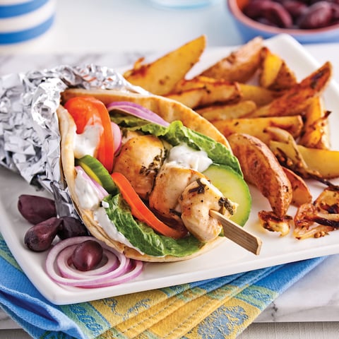 Pitas Souvlaki au Poulet