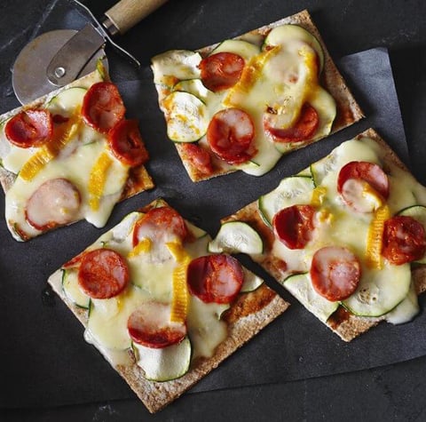 Pizza à la Courgette et au Chorizo