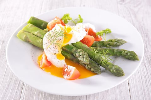 Plat Salade D'asperges & Oeuf Mollet