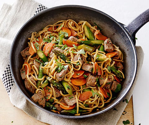 Poêlée de Nouilles au Bœuf