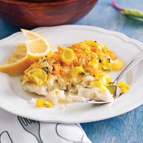 Poisson à la Courge et aux Poireaux
