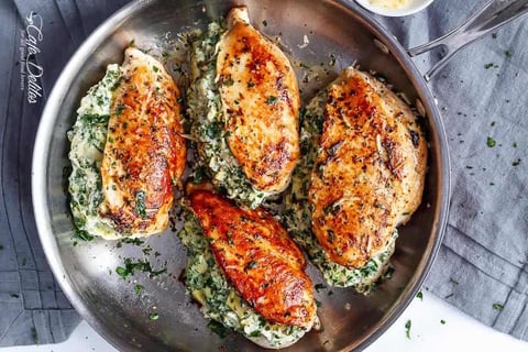 Poitrine de Poulet Farcie aux Artichauts et aux Épinards
