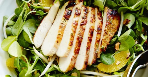 Poitrines de Poulet à la Moutarde de Dijon, Salade D'agrumes