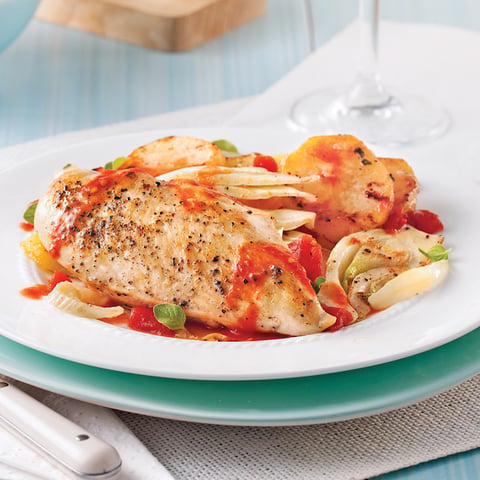 Poitrines de Poulet à L'italienne et Légumes au Four