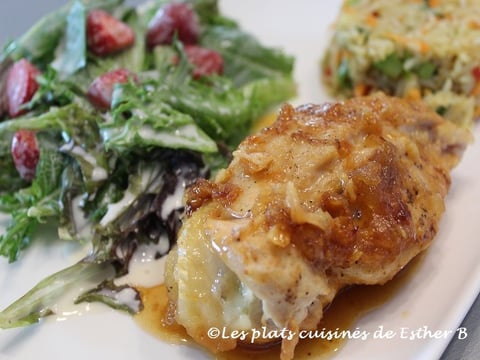 Poitrines de Poulet aux Pommes et au Brie