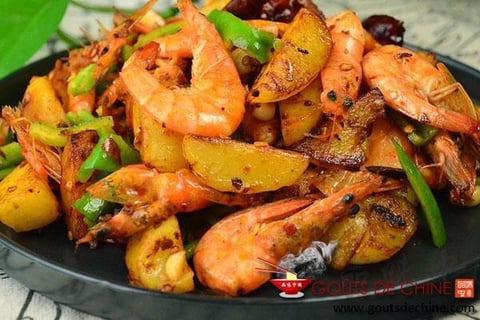 Pomme de Terre aux Crevettes Poêlées