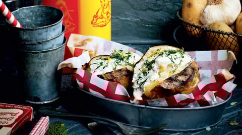 Pommes de Terre Fumées, Fromage Ricotta aux Fines Herbes