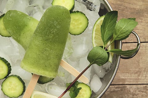 Popsicle Margarita au Melon Miel et Concombre