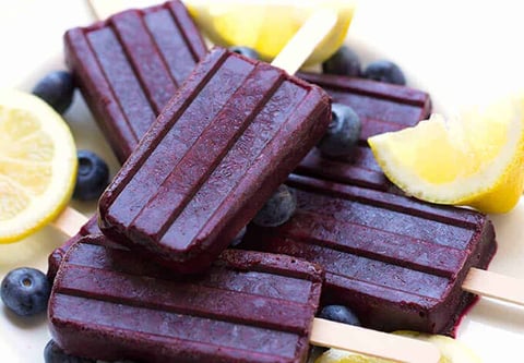 Popsicles aux Bleuets et Citron