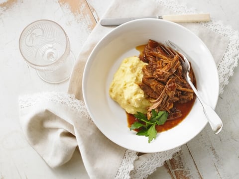 Porc Effiloché et Polenta Crémeuse
