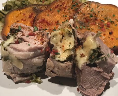 Porc Farci de Fromage et Épinards