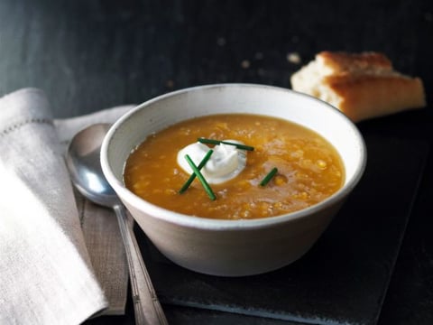 Potage à la Courge Musquée et Maïs à L’érable