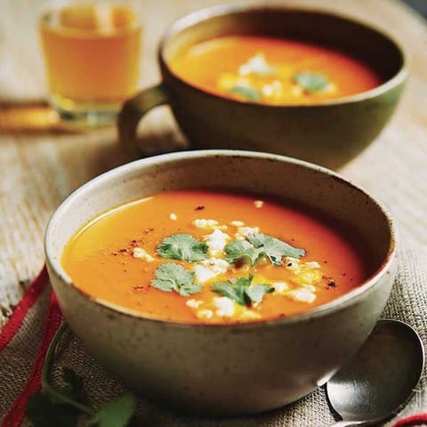 Potage de Légumes D’automne et Pommes Rôtis