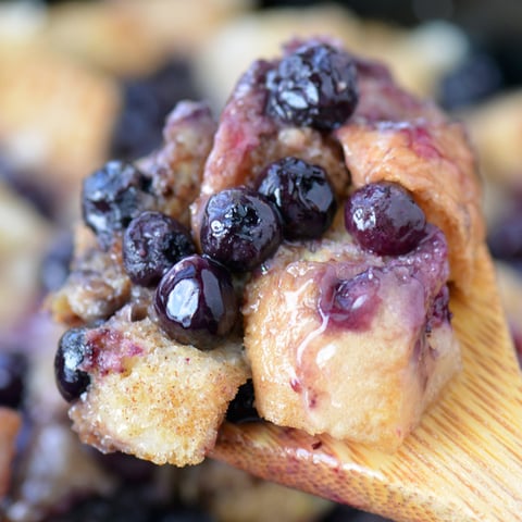 Pouding au Pain aux Bleuets à la Mijoteuse