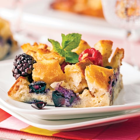 Pouding au Pain aux Petits Fruits sur le Gril