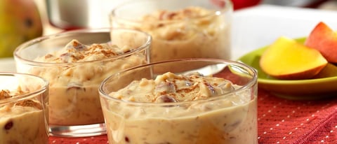 Pouding au Riz Crémeux à la Mangue et à la Pêche