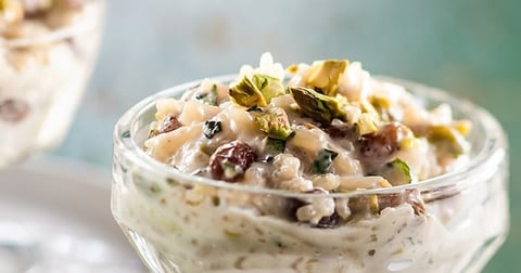 Pouding au Riz, Raisins Secs et Pistaches