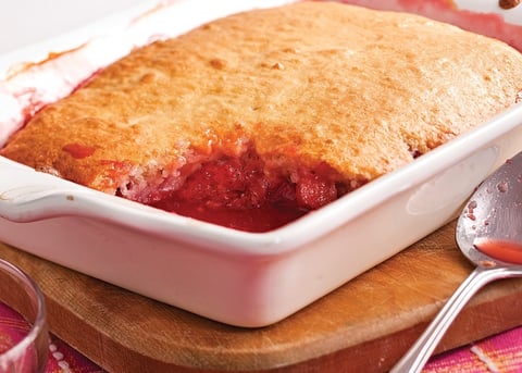 Pouding aux Fraises et Rhubarbe