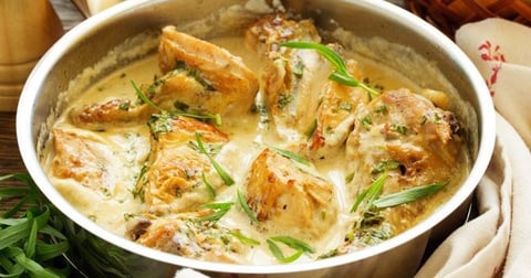 Poulet à la Crème et aux Champignons