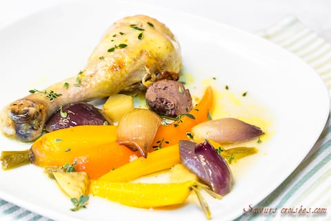 Poulet au Curcuma Frais, aux Carottes et aux Navets