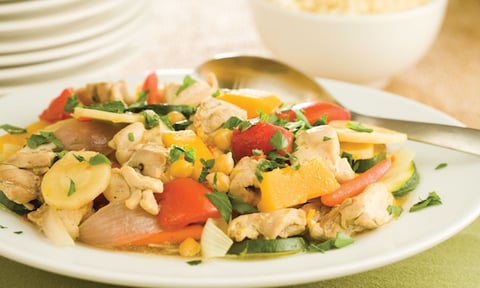 Poulet aux Légumes D’automne et au Couscous de Grains Entiers