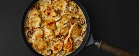 POULET CRÉMEUX AUX CHAMPIGNONS